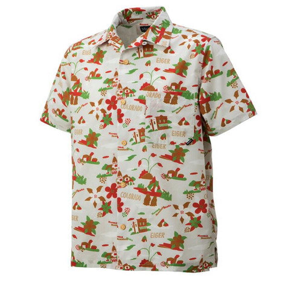 マーモット(Marmot)(メンズ)半袖シャツ ハイカーアロハハーフスリーブシャツ TOMRJA79 IVO アイボリー カジュアルシャツ