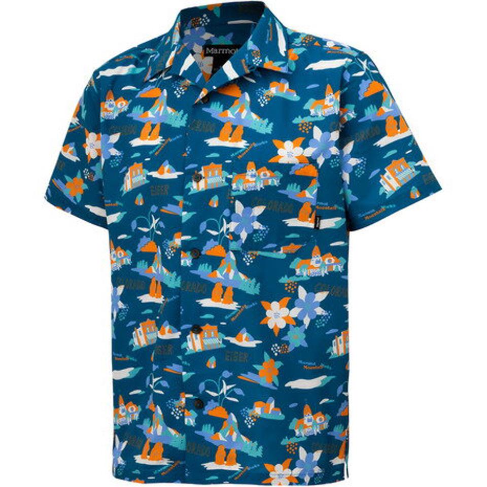 マーモット(Marmot) 半袖シャツ ハイカーアロハハーフスリーブシャツ TOMRJA79 HEM プリント 柄 トップス カジュアル アウトドア キャンプ スポーツ (メンズ)