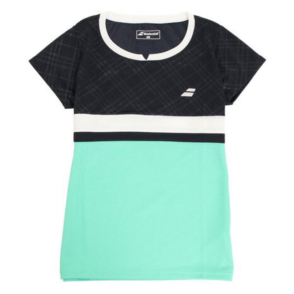 バボラ(BABOLAT)(レディース)テニスウェア レディース PURE SHORT SLEEVE SHIRT BWG2375 GR 吸汗速乾 UVケア