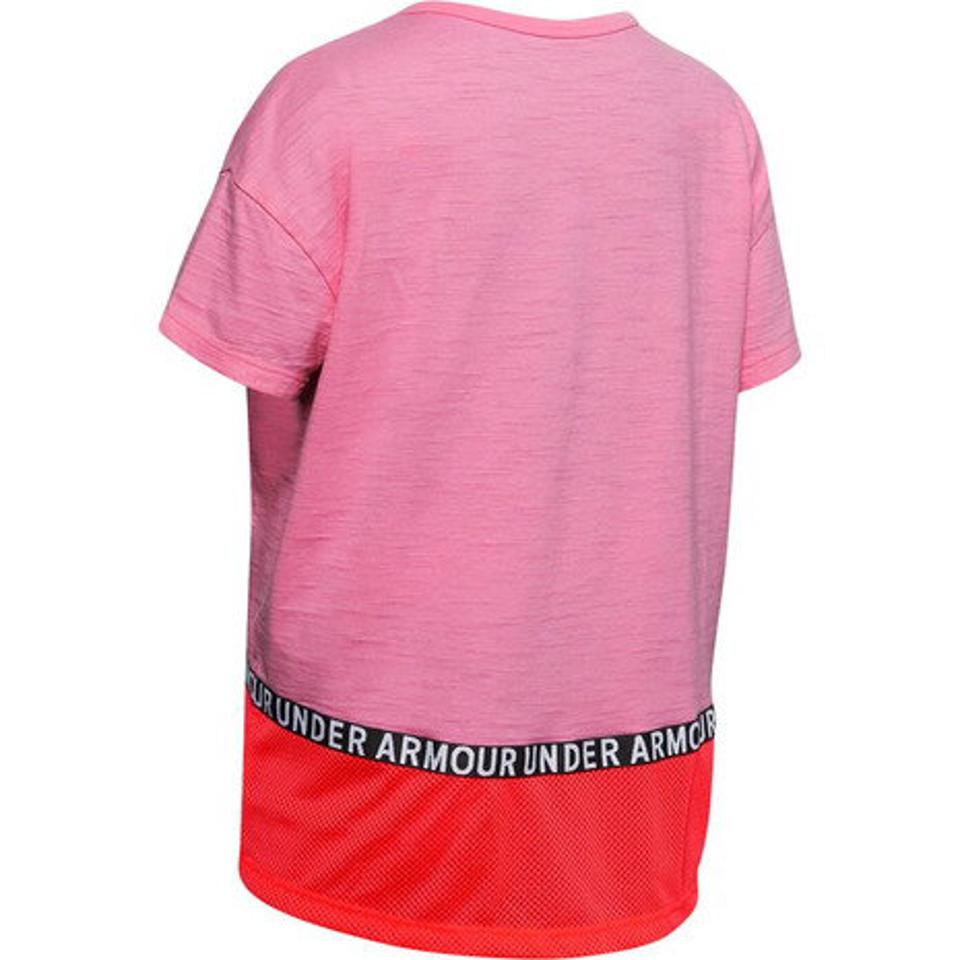 アンダーアーマー（UNDER ARMOUR） Tシャツ 半袖 ガールズ チャージドコットン 1351601 LIP/BLK AT オンライン価格 （キッズ）