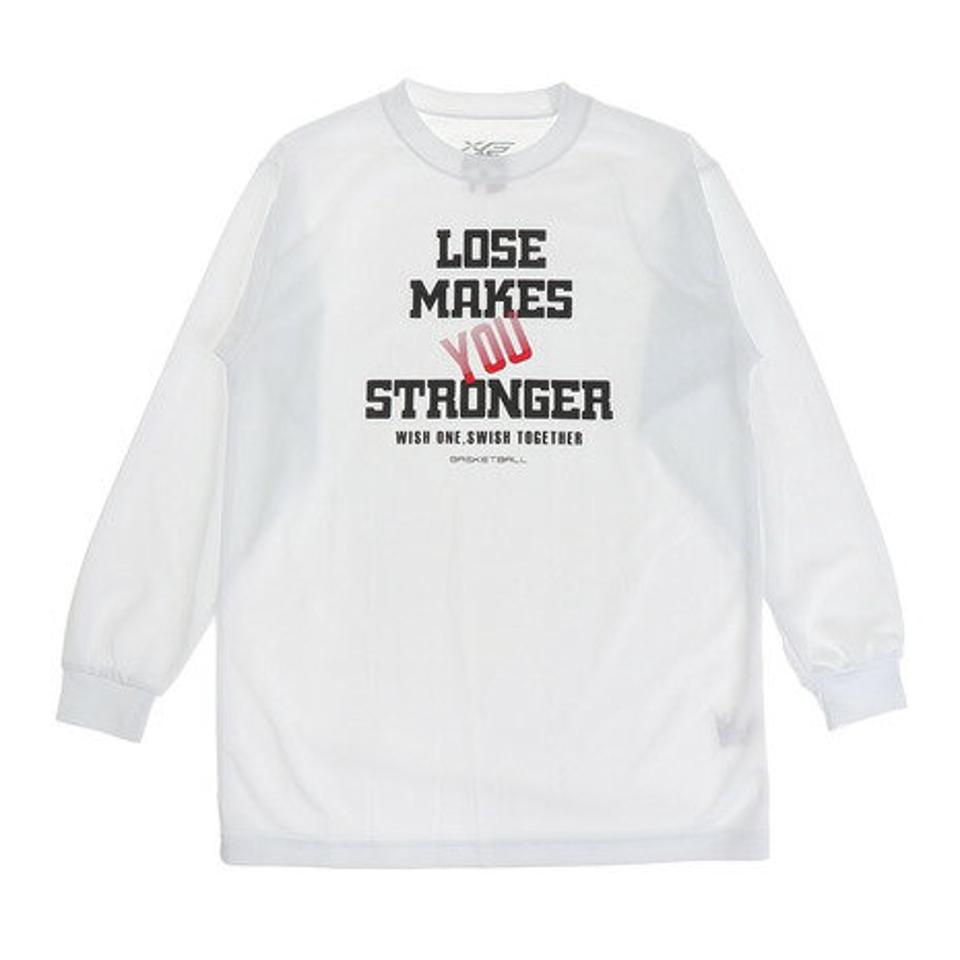 【10%OFFクーポン 2/16まで】エックスティーエス（XTS）（キッズ）ジュニア ドライ 吸汗速乾 長袖Tシャツ 751G0ES1641 WHT バスケットボールウェア ロンT