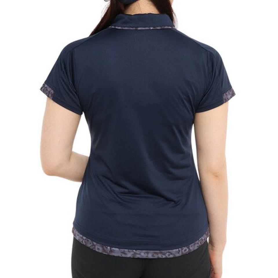 パシフィック(PACIFIC)(レディース)テニスウェア レディース ドライプラス ラップトップエアー レオパードポロシャツ PT20FW465 NVY