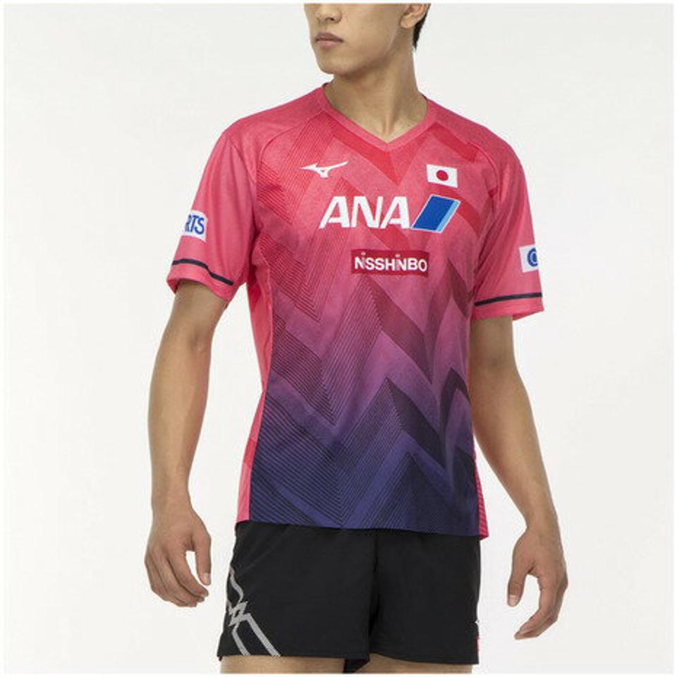 ミズノ(MIZUNO)(メンズ、レディース)卓球ウエア ゲームウェア 全日本レプリカシャツ ユニセックス 82JA200064 速乾