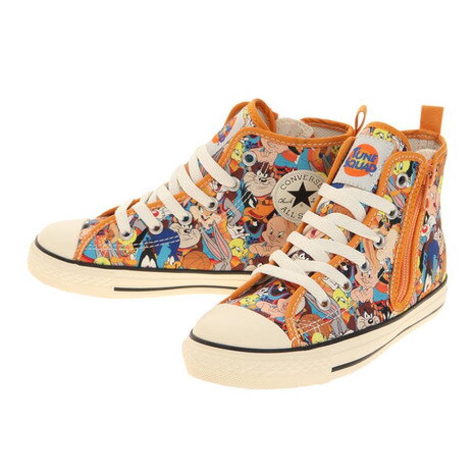 【6/5 24h限定 エントリー＆対象4店舗買い回りで最大P10倍！】コンバース（CONVERSE）（キッズ）ジュニア スニーカー シューズ チャイルド オールスターN スペースジャム CHILD ALL STAR N SPACE JAM オレンジ 37301280