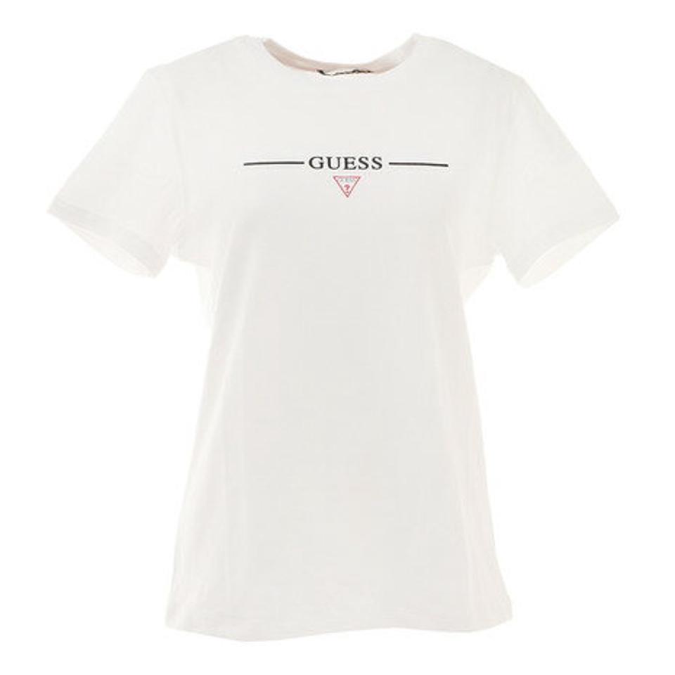 ゲス（GUESS）（レディース）Tシャツ レディース 半袖 ラインロゴTシャツ YL2K8432KWHT
