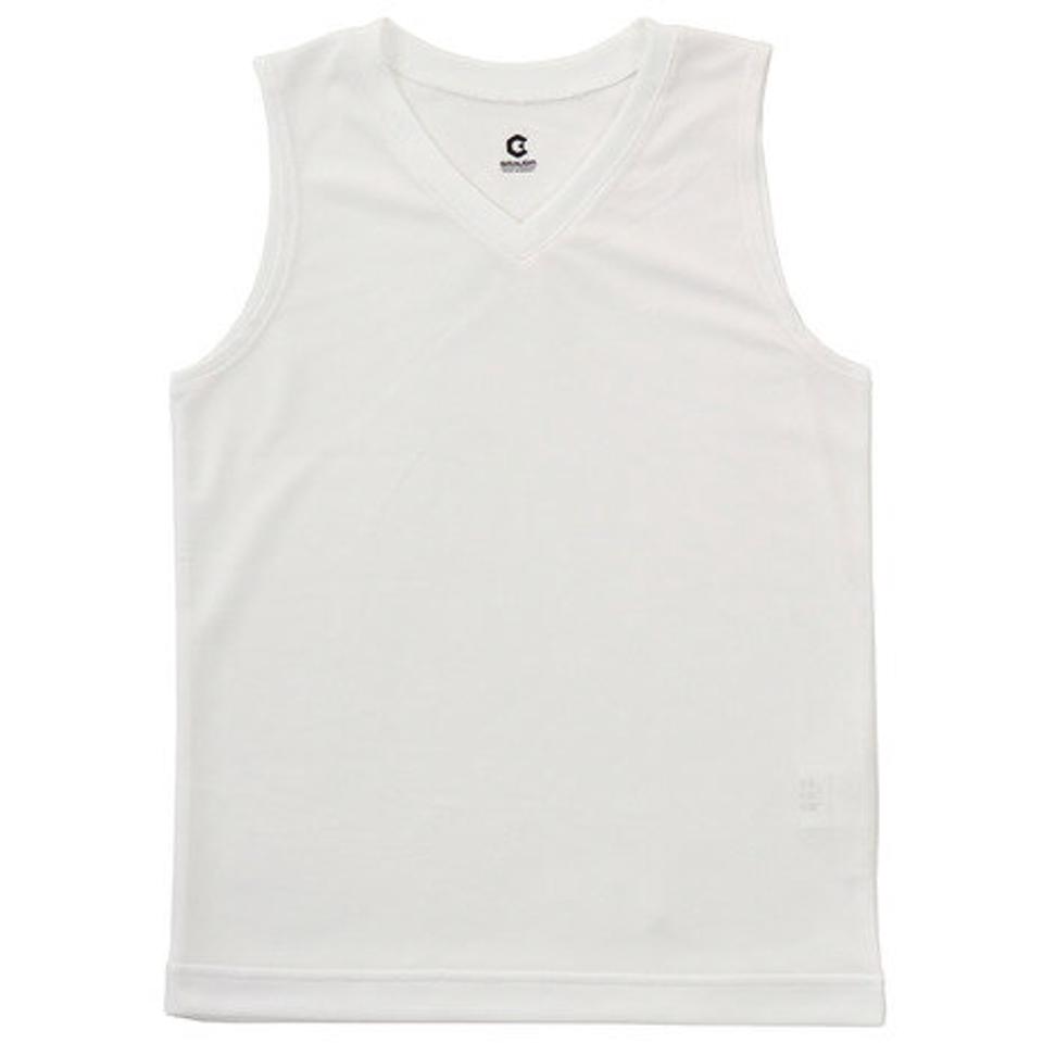 ジローム(GIRAUDM)(キッズ)サッカー ジュニア インナー ドライプラス(吸汗速乾)高通気Vネックインナーシャツ 742GM0ES9311 白