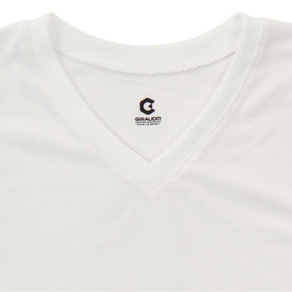 ジローム(GIRAUDM)(キッズ)サッカー ジュニア インナー ドライプラス(吸汗速乾)高通気Vネックインナーシャツ 742GM0ES9311 白