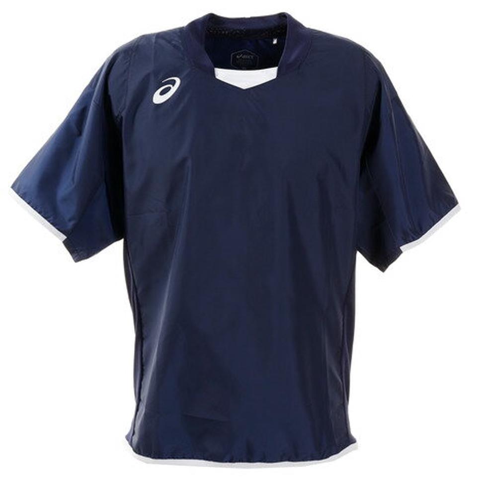 アシックス(ASICS) 半袖ウオームアップシャツ 2053A056.400 【バレーボールウェア ピステシャツ トップス】 (メンズ)