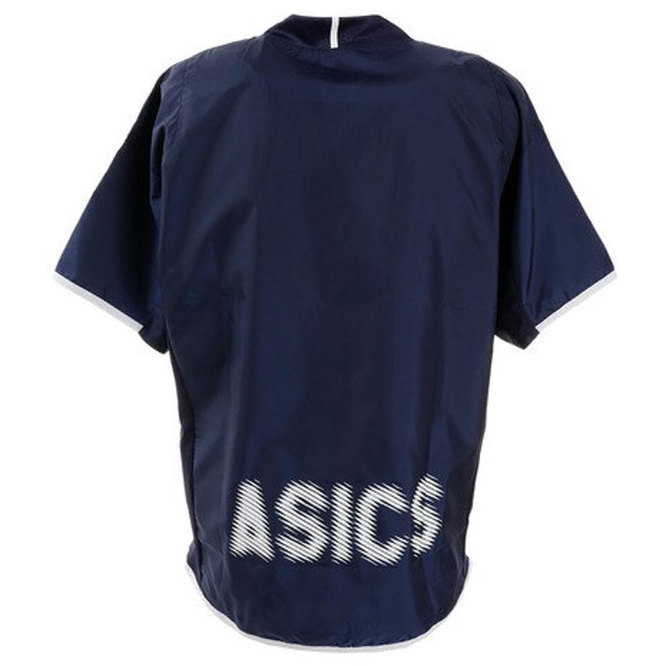 アシックス(ASICS) 半袖ウオームアップシャツ 2053A056.400 【バレーボールウェア ピステシャツ トップス】 (メンズ)