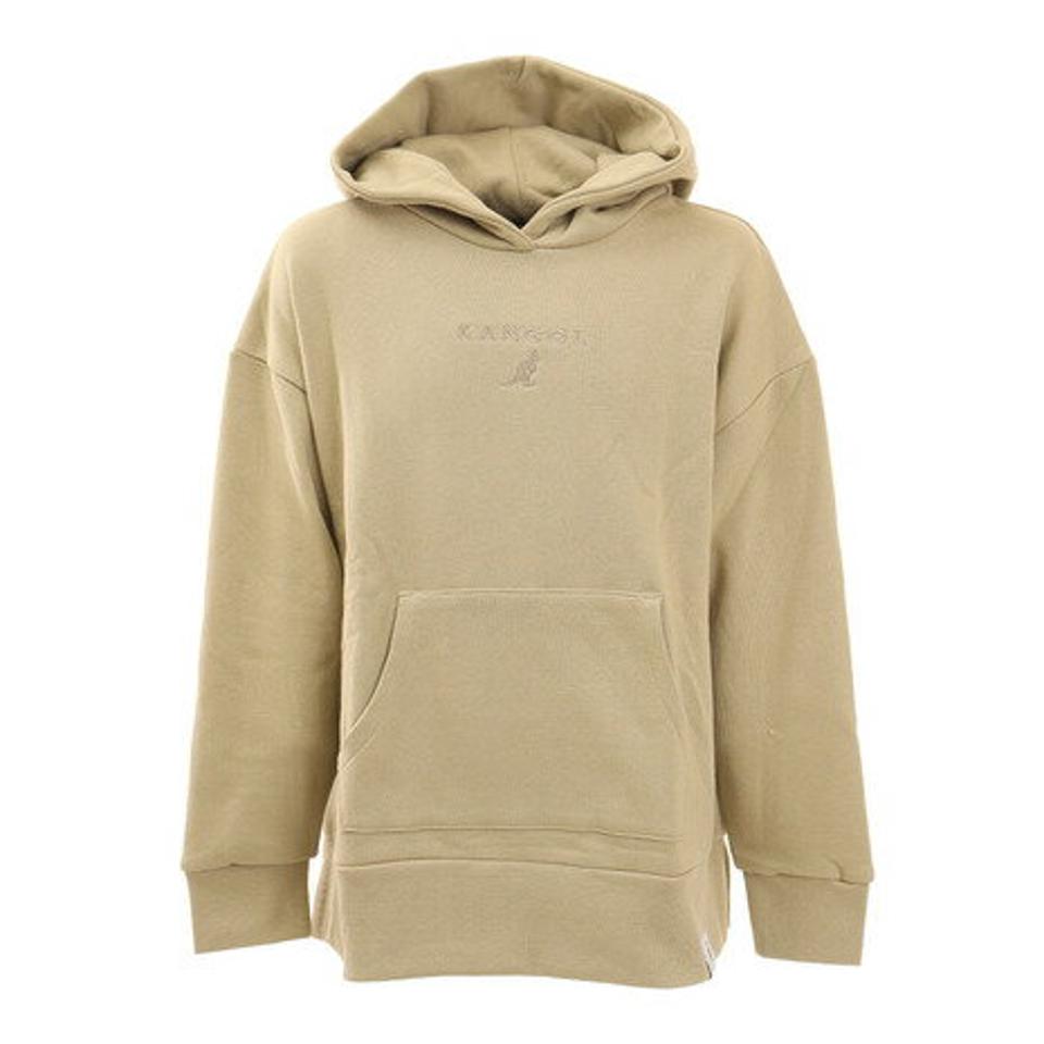 カンゴール（KANGOL）（キッズ）裏毛 アップリケ刺繍 フード付パーカー 885023 BEG