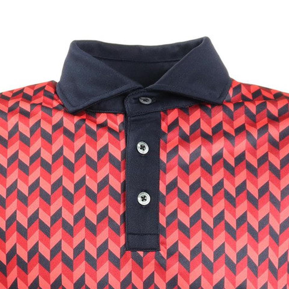 クランク(CLUNK)(メンズ)ゴルフウェア 柄ポロシャツ CL5KTG02 RED