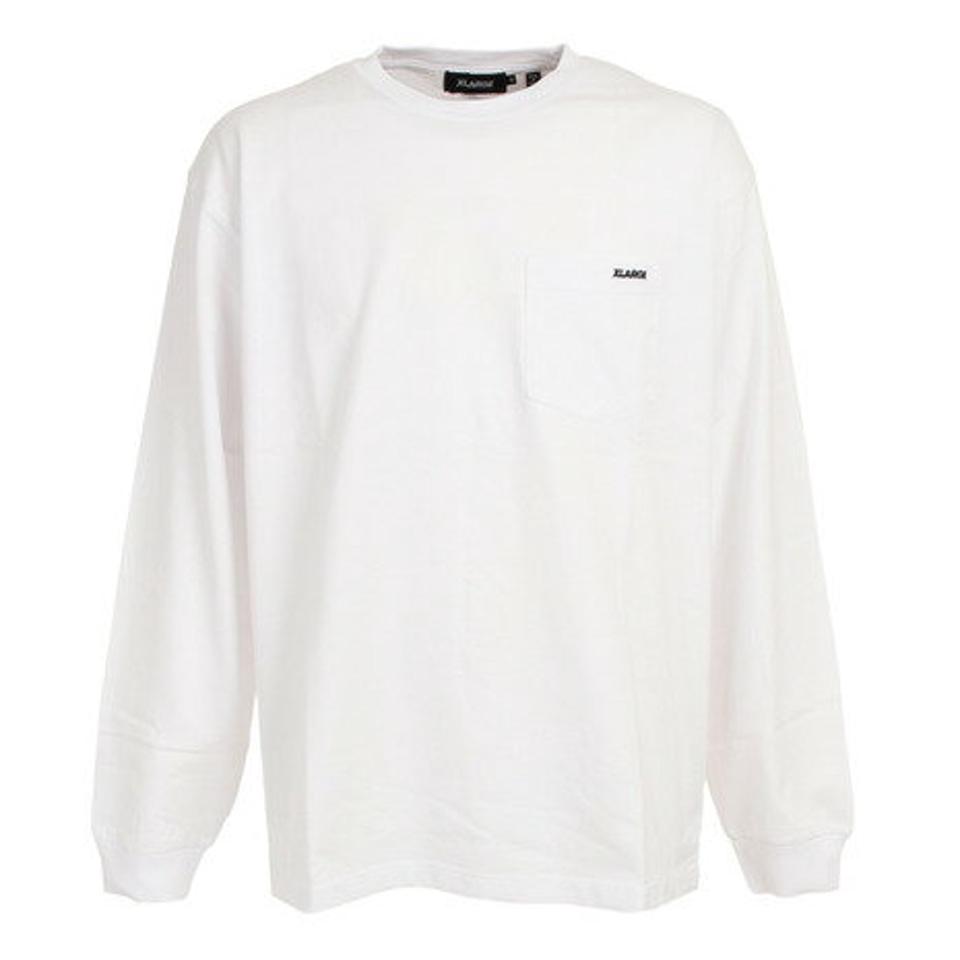 エクストララージ（XLARGE）（メンズ）MINI STANDARD 長袖ポケット付きTシャツ 101223011025-WHITE