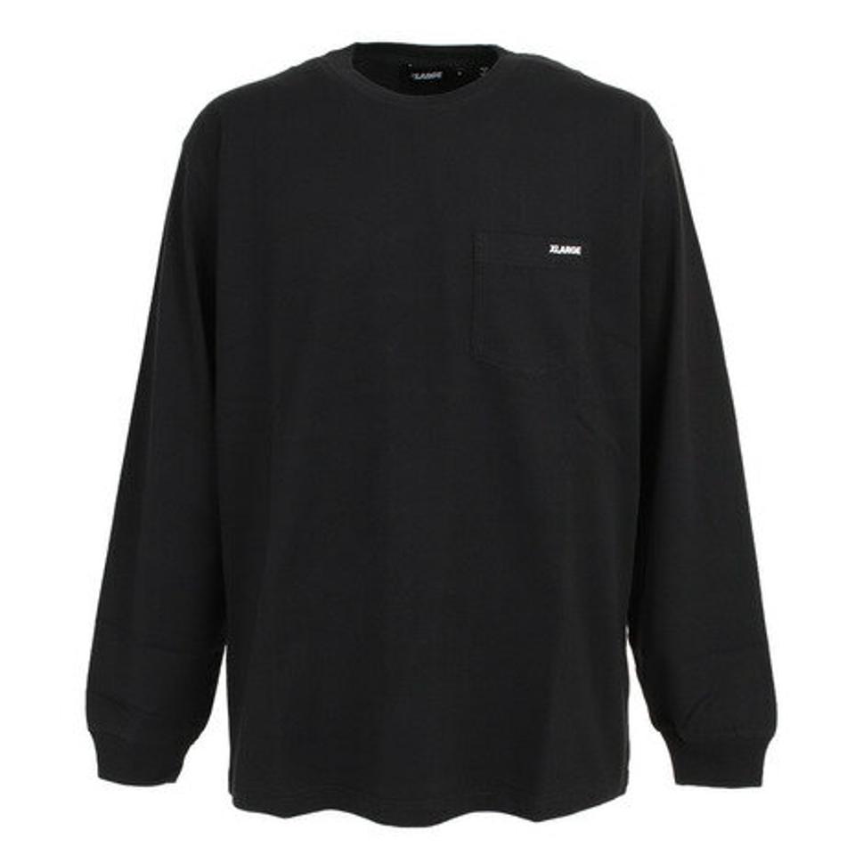 エクストララージ（XLARGE） MINI STANDARD 長袖ポケット付きTシャツ 101223011025-BLACK （メンズ）