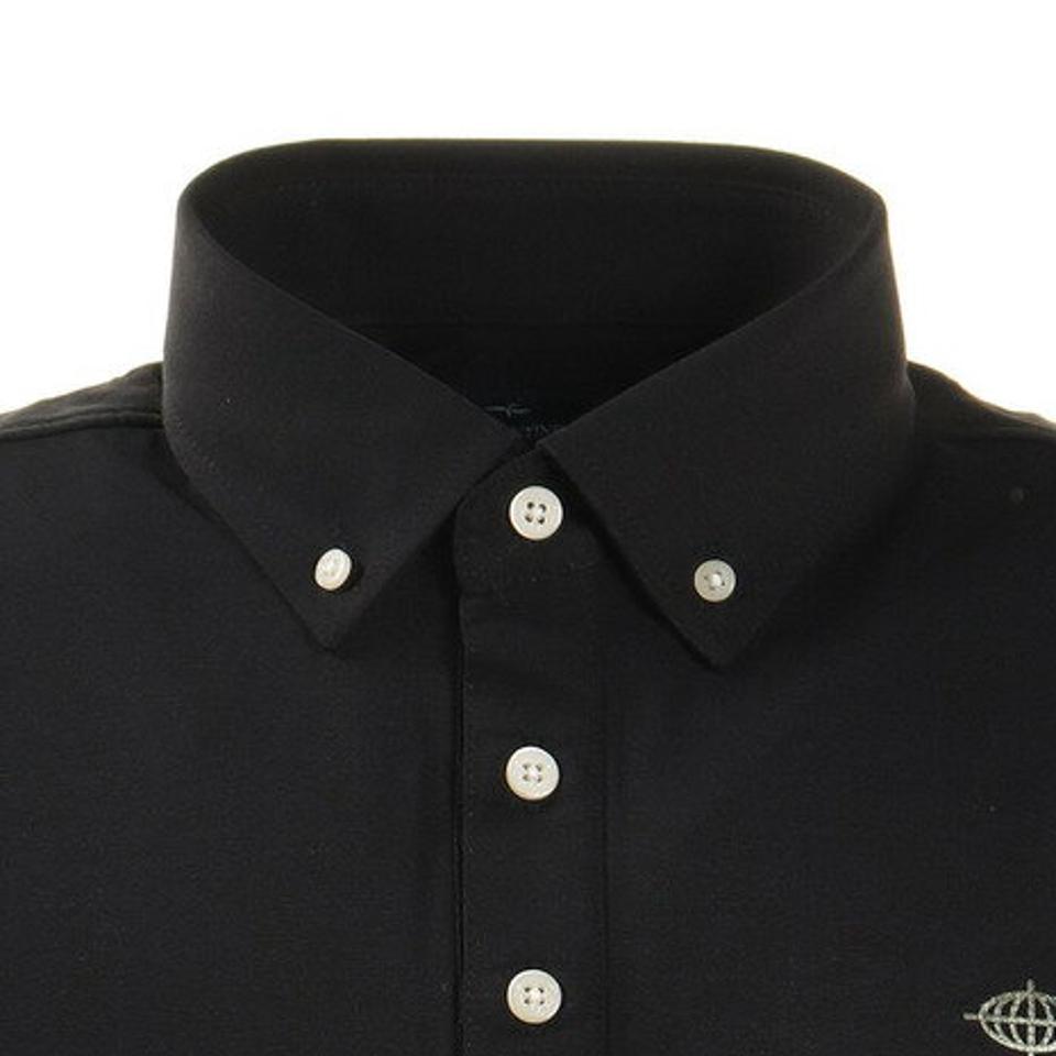 トランスコンチネンツ(TRANS CONTINENTS)(メンズ)ゴルフ ポロシャツ ストレッチボタンダウンポロシャツ 20STRZ02-BK