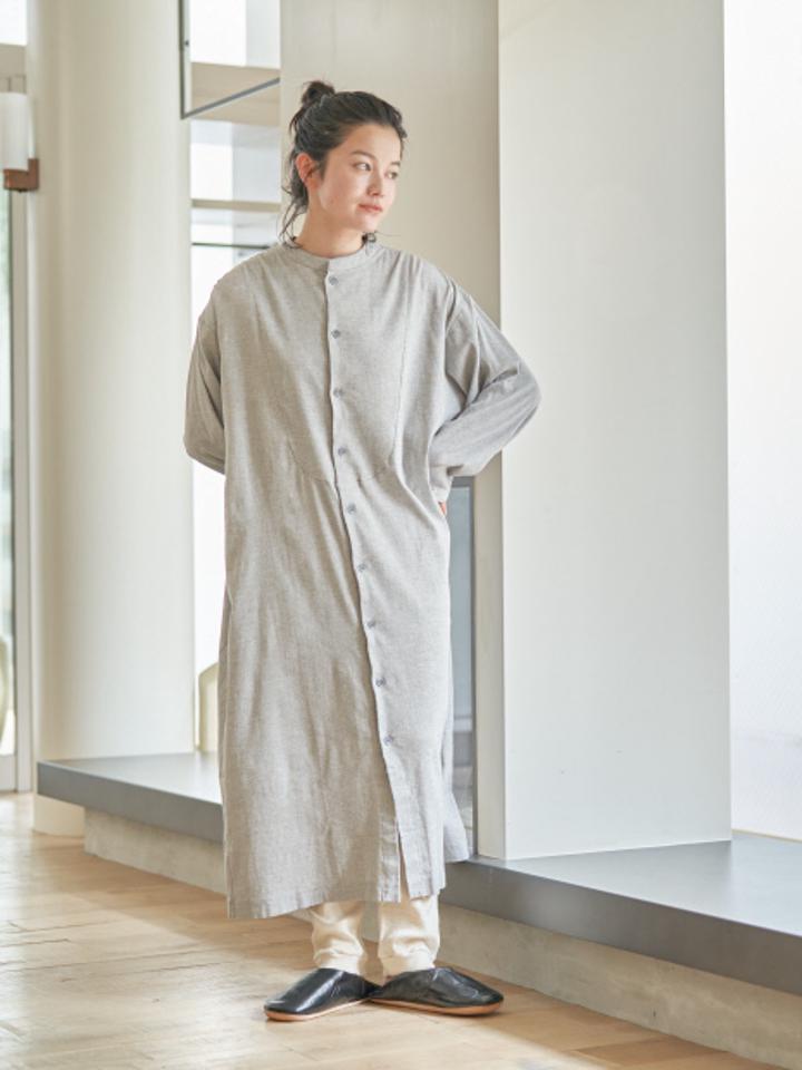 ●BIWACOTTON ホームロングシャツワンピース