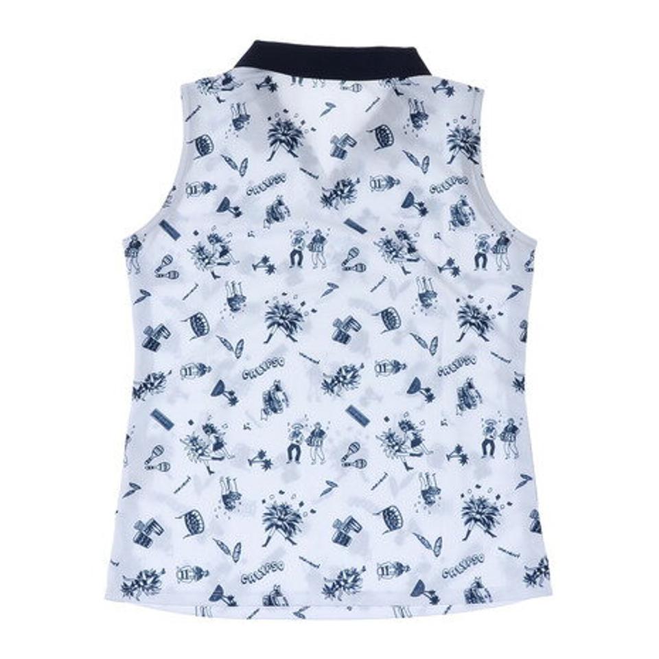 ビバハート(VIVA HEART)(レディース)ゴルフウェア Monoカーニバルプリント BackMesh ノースリーブシャツ 012-22572-005VMI