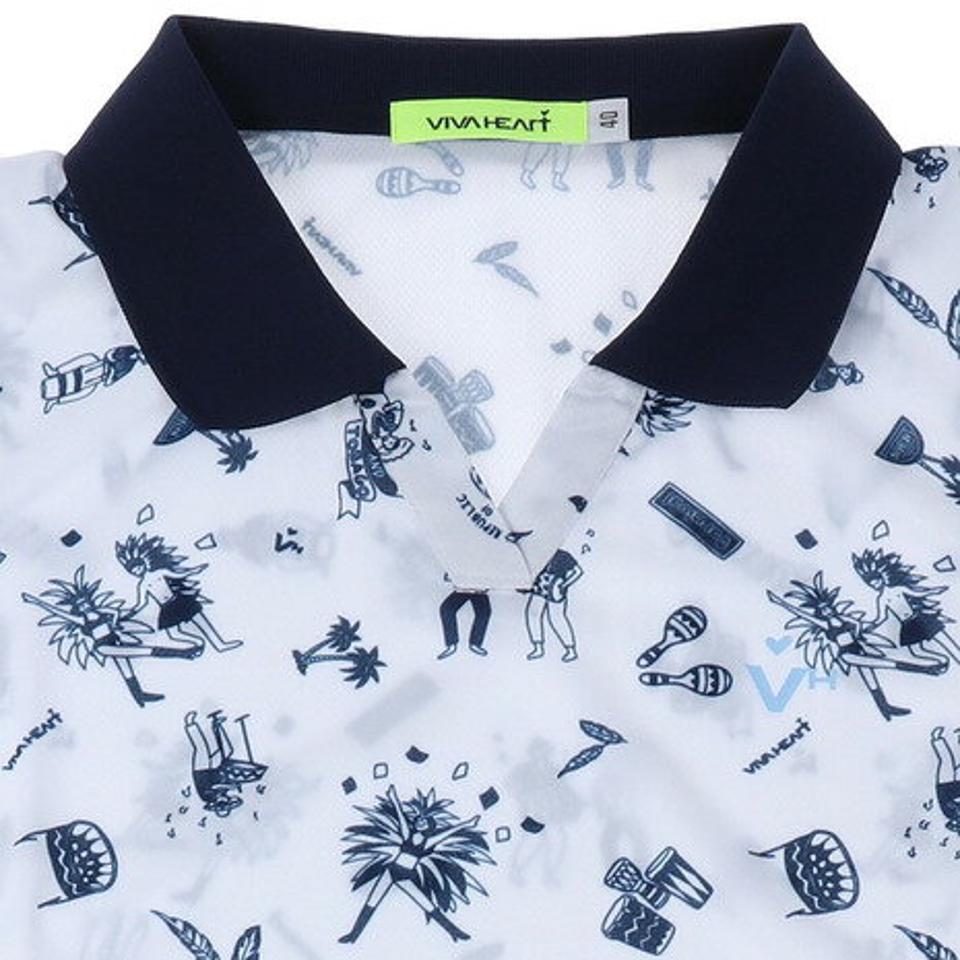 ビバハート(VIVA HEART)(レディース)ゴルフウェア Monoカーニバルプリント BackMesh ノースリーブシャツ 012-22572-005VMI