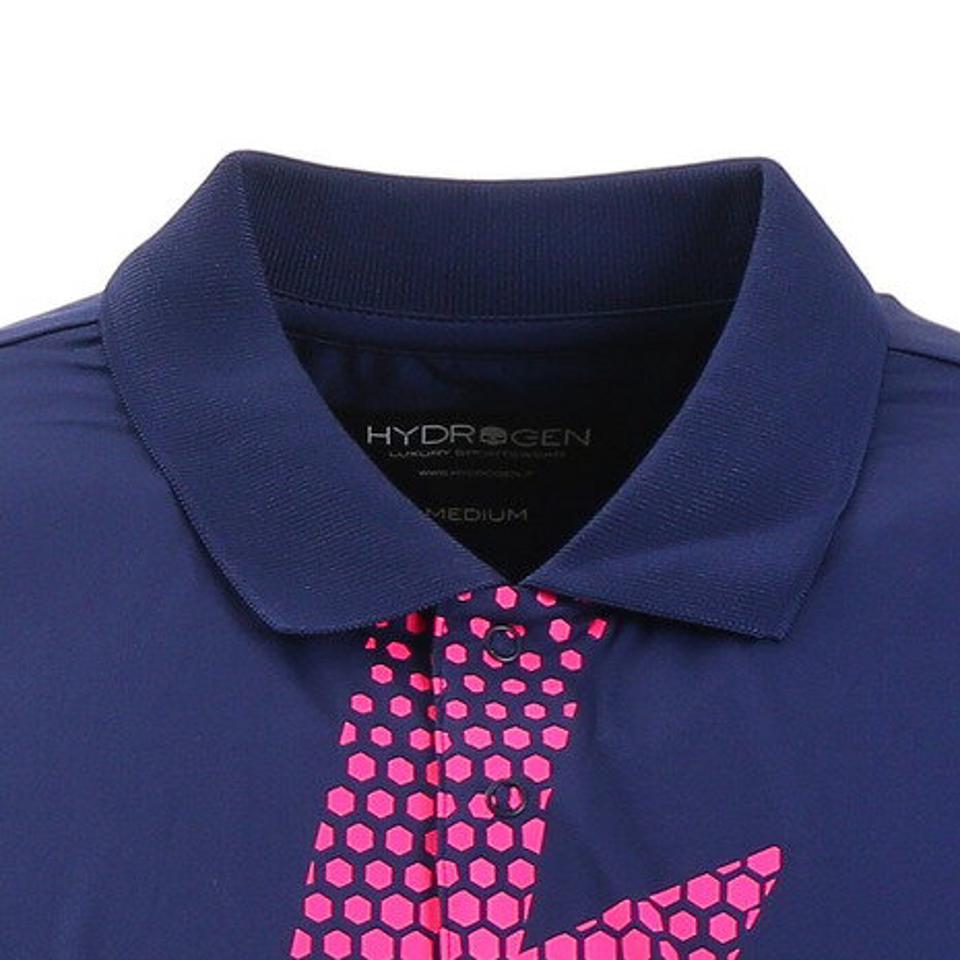 ハイドロゲン(HYDROGEN) テック サンダーボルト 半袖ポロシャツ TP0007 BLU/PNK (メンズ)