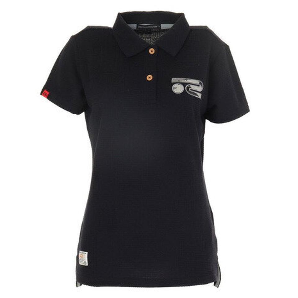 ROSASEN(レディース)ゴルフウェア パイルジャガード 衿裏カモ柄シャツ 045-23841-098