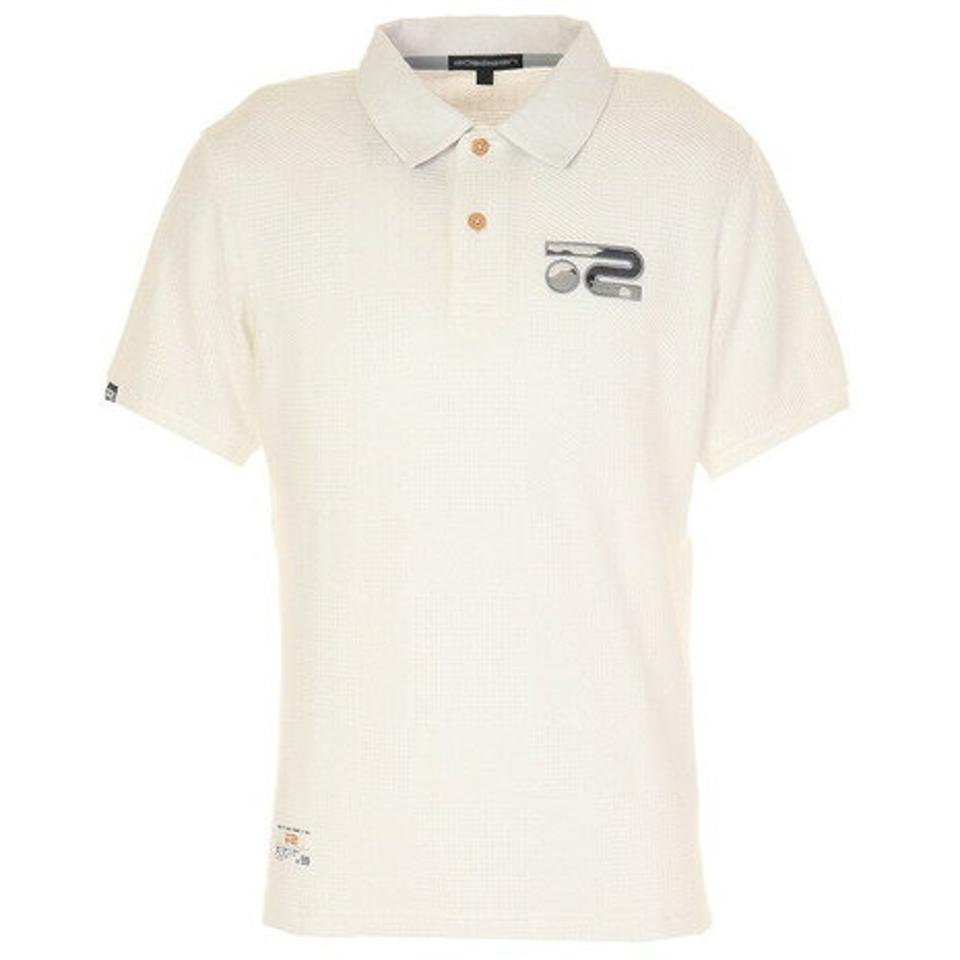 ROSASEN ゴルフウェア ワッフルパイル ストレッチ パッチワーク風ジャガードデザインシャツ 044-23841-004 (メンズ)