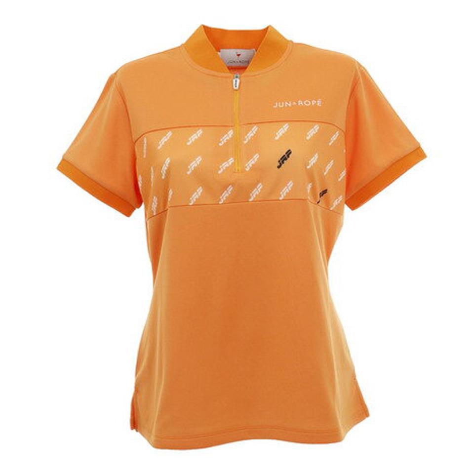 ジュンアンドロぺ(JUN&ROPE) ゴルフウェア モノグラム柄プリント切替半袖ポロシャツ ERM30060-70 (レディース)