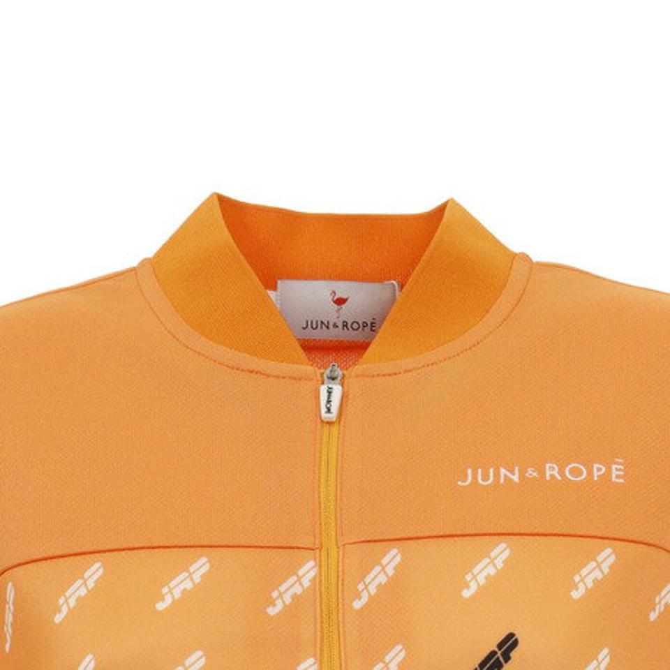 ジュンアンドロぺ(JUN&ROPE) ゴルフウェア モノグラム柄プリント切替半袖ポロシャツ ERM30060-70 (レディース)