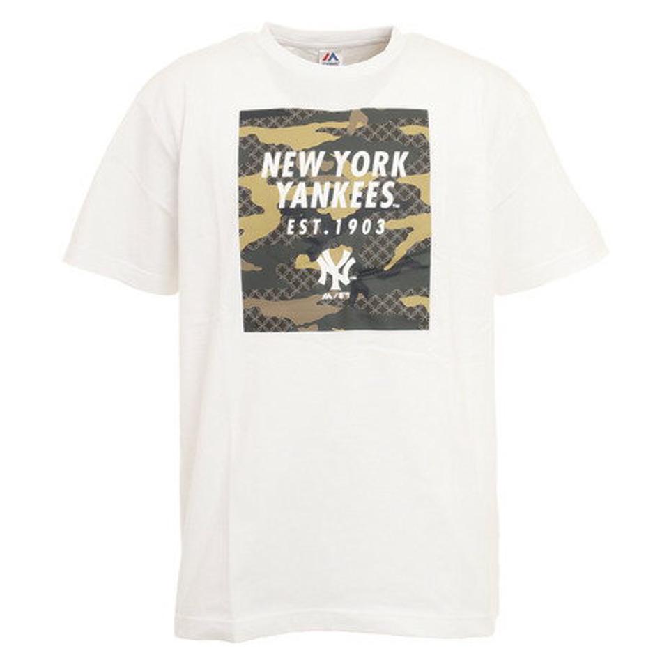 MJ・MLB（MJ・MLB） 野球ウェア ニューヨーク・ヤンキース スクエアカモロゴTシャツ MM01-NY-0S11-WH （メンズ）