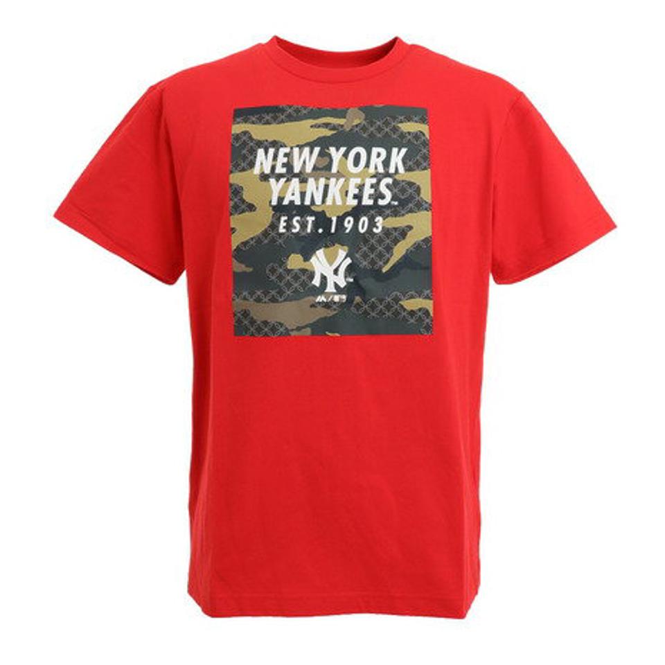 MJ・MLB（MJ・MLB） 野球ウェア NYKスクエアカモロゴTシャツ MM01-NY-0S11-RD （メンズ）