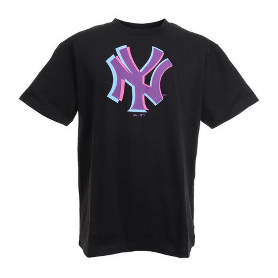 MJ・MLB（MJ・MLB） 野球ウェア ニューヨークヤンキース アナグリフTシャツ MM01-NY-0S04-BK （メンズ）