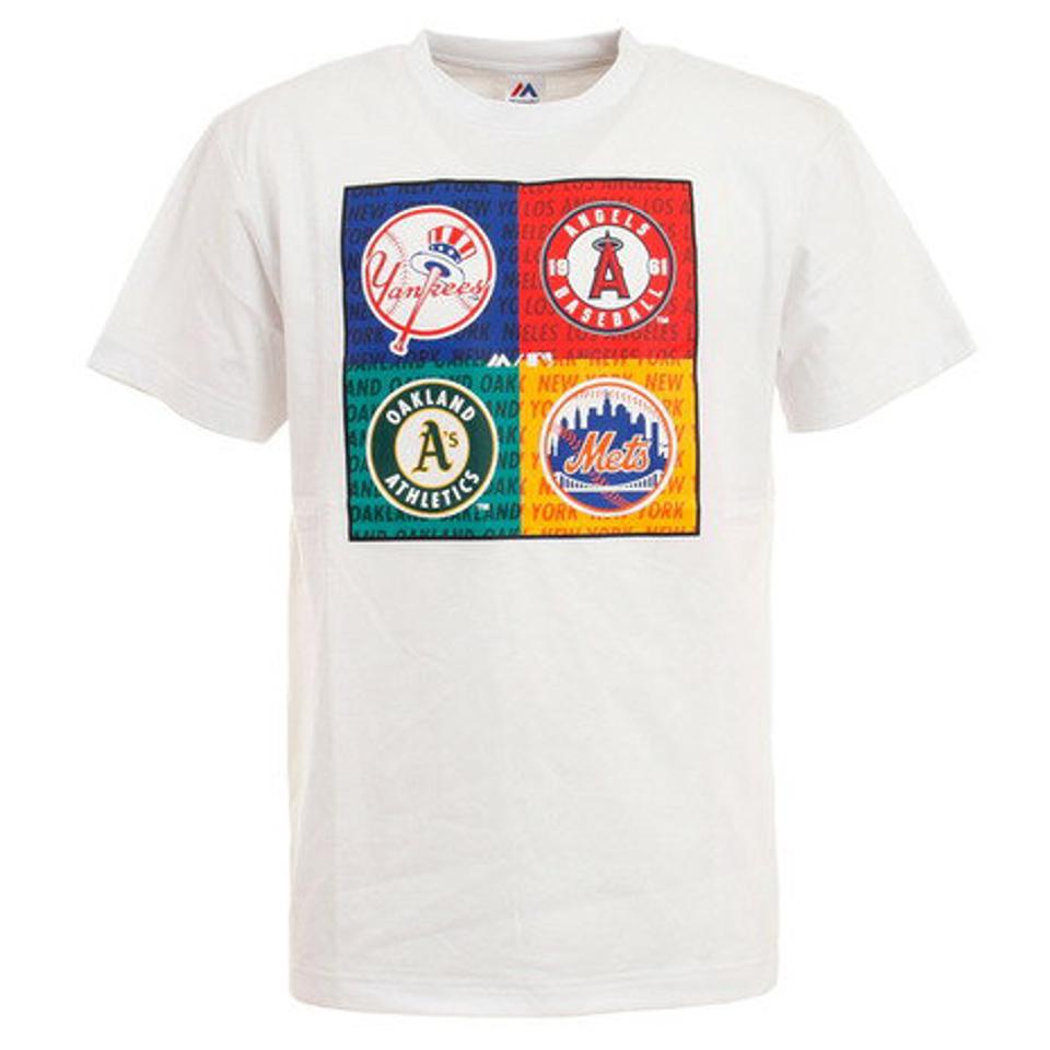 MJ・MLB（MJ・MLB） 野球ウェア 4チーム スクエアTシャツ MM01-ML-0S16-WH （メンズ）