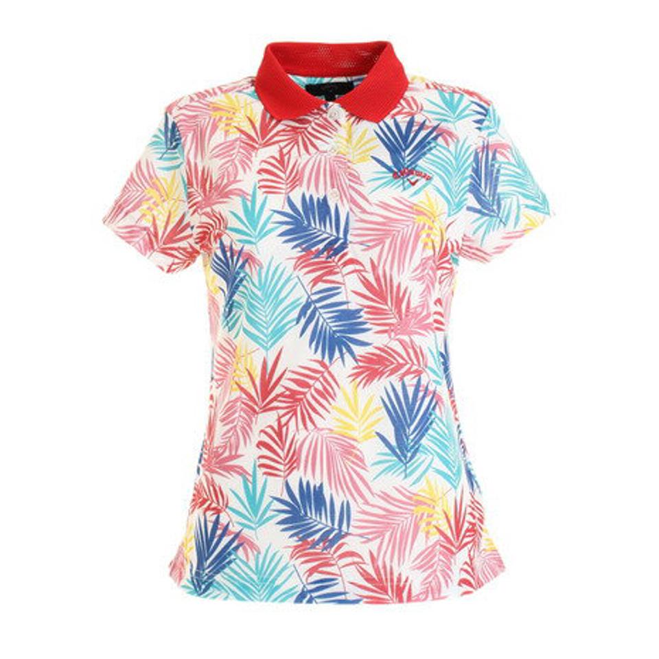 キャロウェイ(CALLAWAY) ゴルフウェア 笹プリント 襟付き半袖ポロシャツ 241-0134819-101 (レディース)
