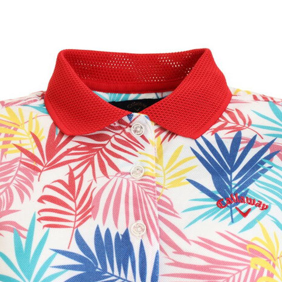 キャロウェイ(CALLAWAY) ゴルフウェア 笹プリント 襟付き半袖ポロシャツ 241-0134819-101 (レディース)