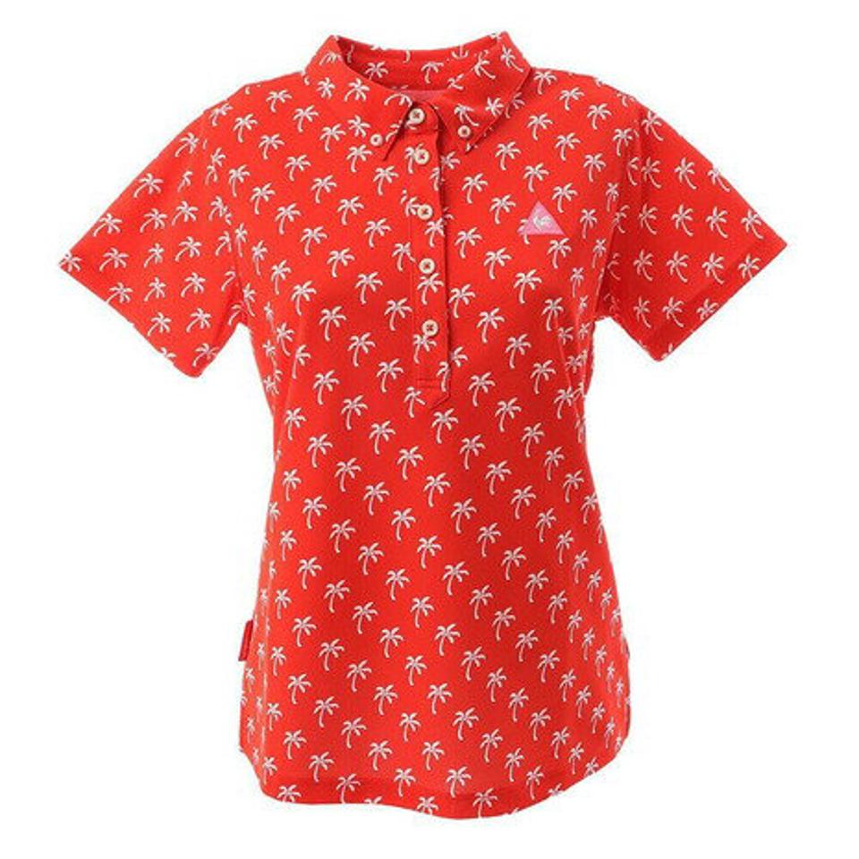 ルコック スポルティフ(Lecoq Sportif) ゴルフウェア ヤシの木プリント 総柄 半袖シャツ QGWNJA09-RD00 (レディース)