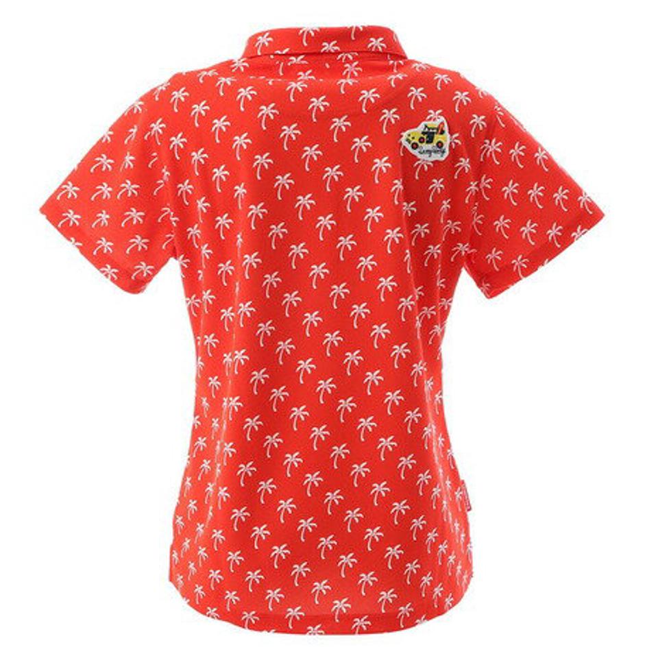 ルコック スポルティフ(Lecoq Sportif) ゴルフウェア ヤシの木プリント 総柄 半袖シャツ QGWNJA09-RD00 (レディース)