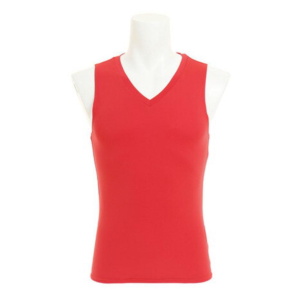 デュアリグ(DUARIG) サッカー ウェア メンズ ストレッチ Vネックノースリーブ 741D7ES3038 RED ノースリーブ タンクトップ シャツ (メンズ)