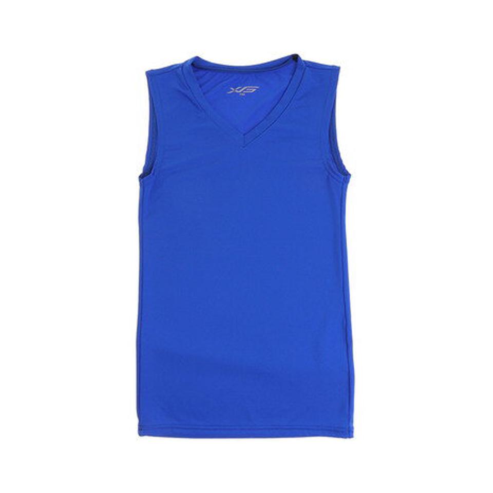 エックスティーエス(XTS) サッカー ジュニア インナー ストレッチ Vネック ノースリーブシャツ 742G6ES2861 青 (キッズ)