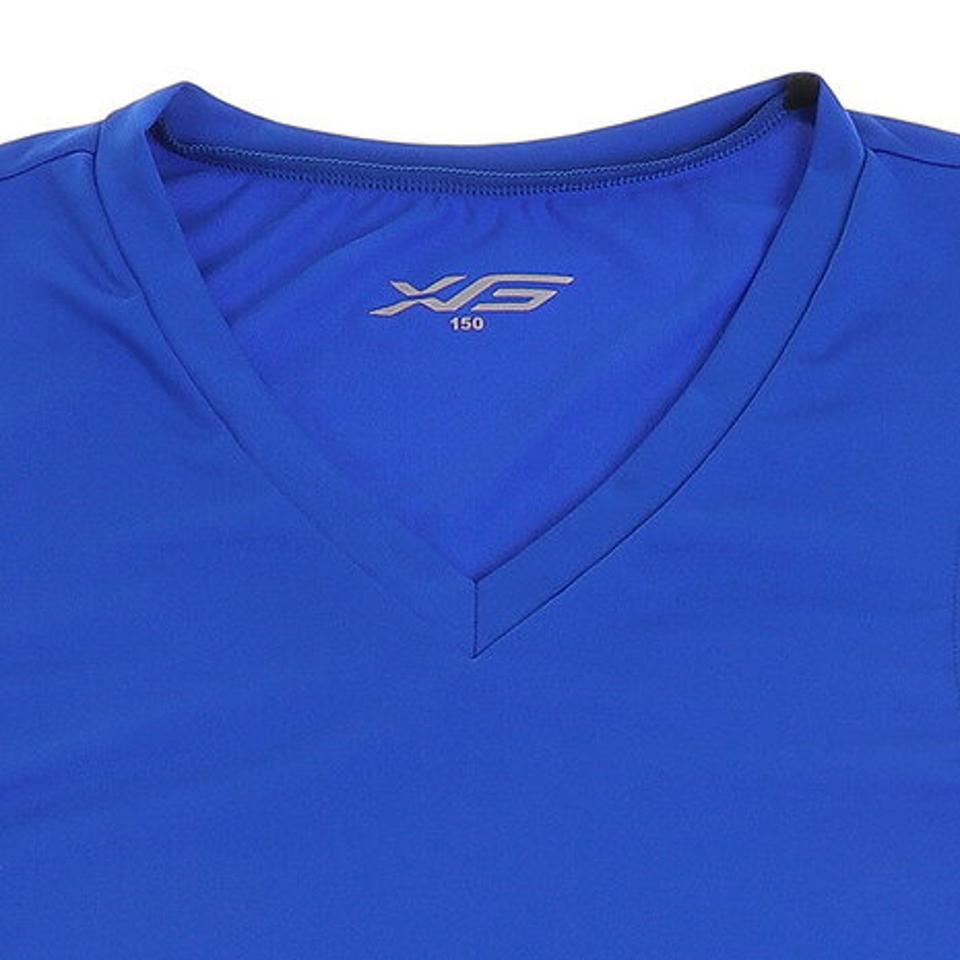 エックスティーエス(XTS) サッカー ジュニア インナー ストレッチ Vネック ノースリーブシャツ 742G6ES2861 青 (キッズ)