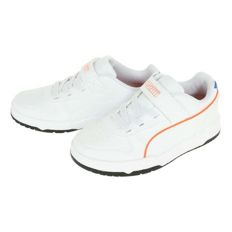 【20%OFFクーポン対象！5/25まで】プーマ（PUMA）（キッズ） ジュニア スニーカー 白 黒 RBD ゲーム ロウ AC PS ホワイト ブラック 387351