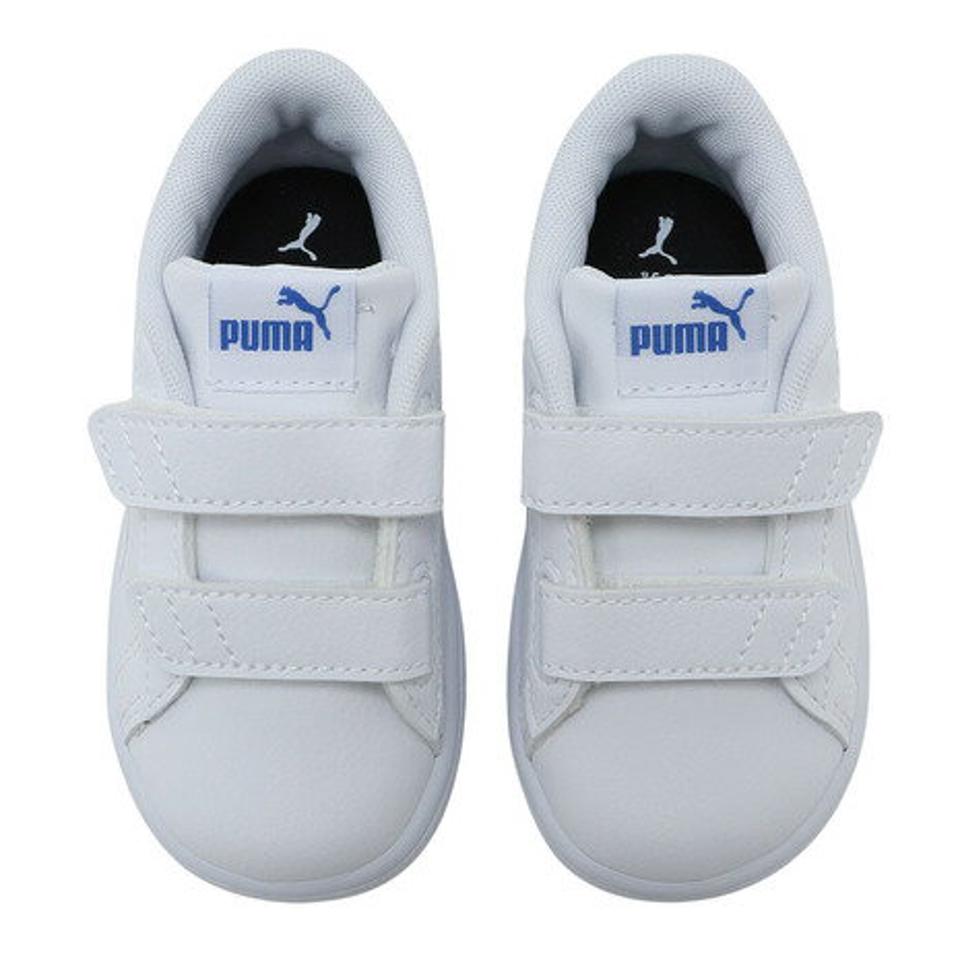 プーマ（PUMA）（キッズ）ベビー ジュニア スニーカー ベルト付き 白 黒 スマッシュ V2 ホームスクール V IF 386201 ホワイト ブラック