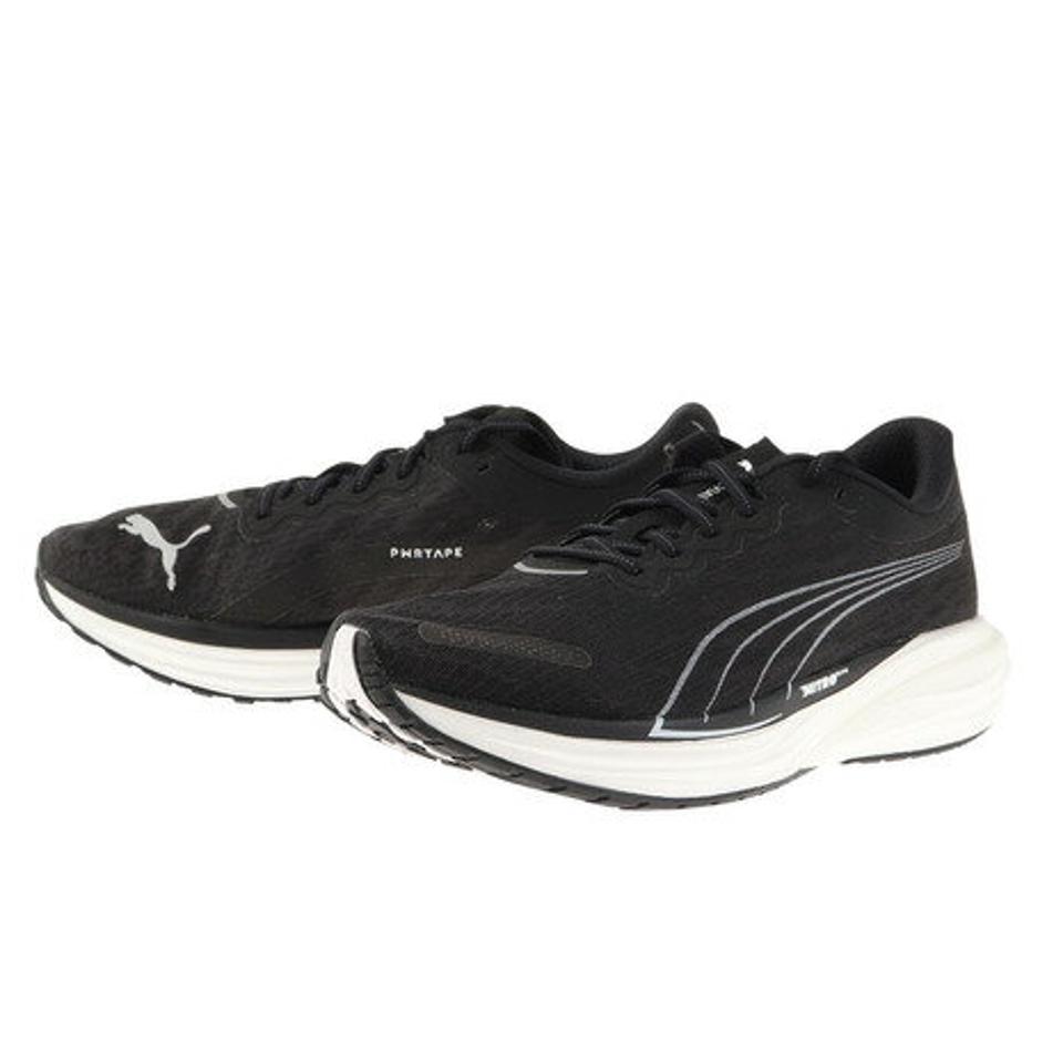 【20%OFFクーポン対象！3/25 0:00-23:59】プーマ（PUMA）（メンズ）ランニングシューズ ディヴィエイト ニトロ 2 ワイド ブラック 377484 01 スニーカー トレーニング ジョギング 駅伝 部活 マラソン