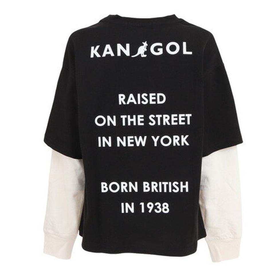 カンゴール（KANGOL） 天竺 袖フェイクレイヤード 長袖Tシャツ 885232 BLK （キッズ）