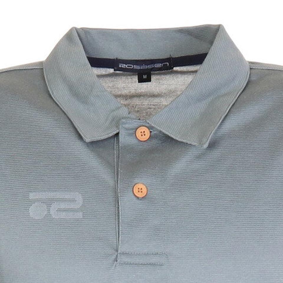 ROSASEN(メンズ)ゴルフウェア 温度調節 通気性 部分メッシュ アウトラストジャカード半袖シャツ 044-25841