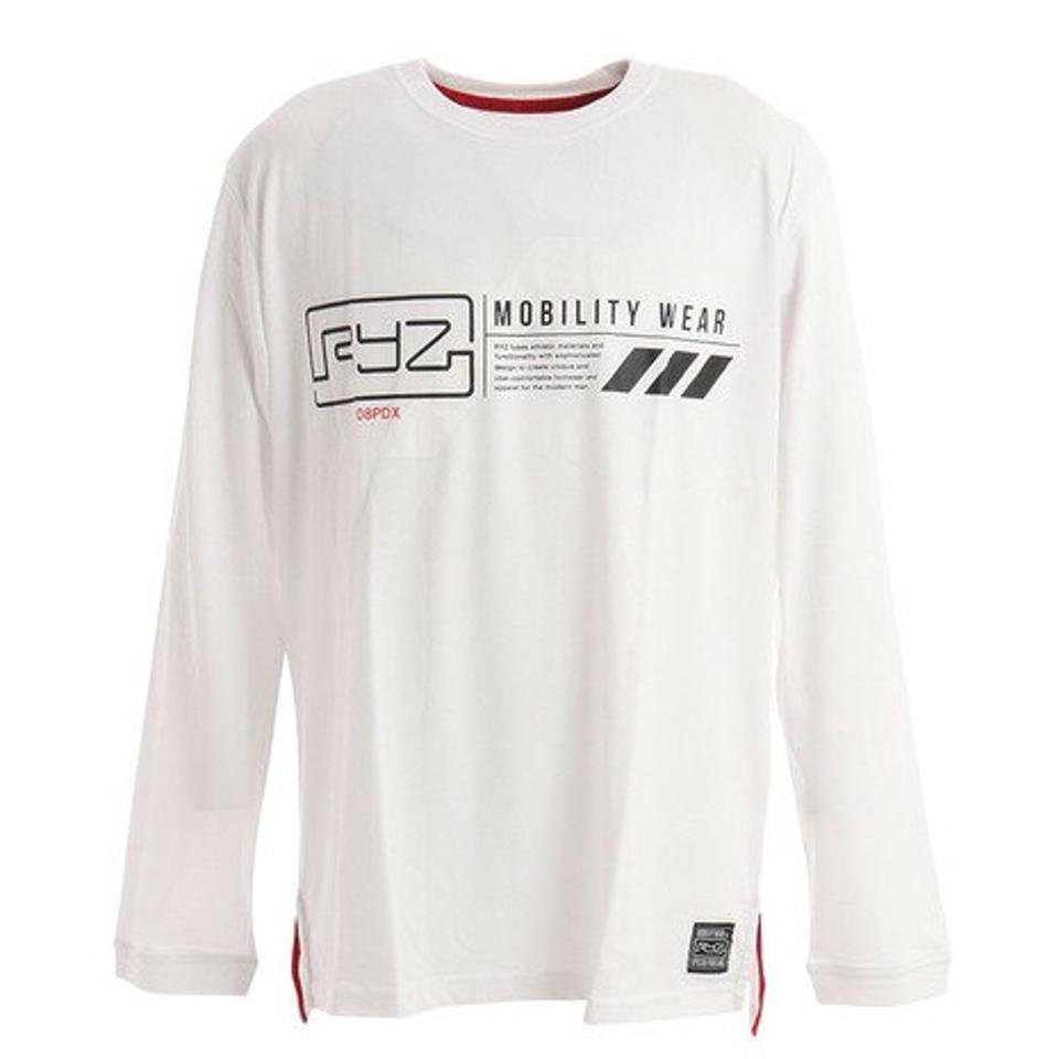 【2点10%OFFクーポン対象！8/10まで】ライズ（RYZ）（メンズ）Tシャツ メンズ 長袖 COURIER 869R9CD8733 WHT