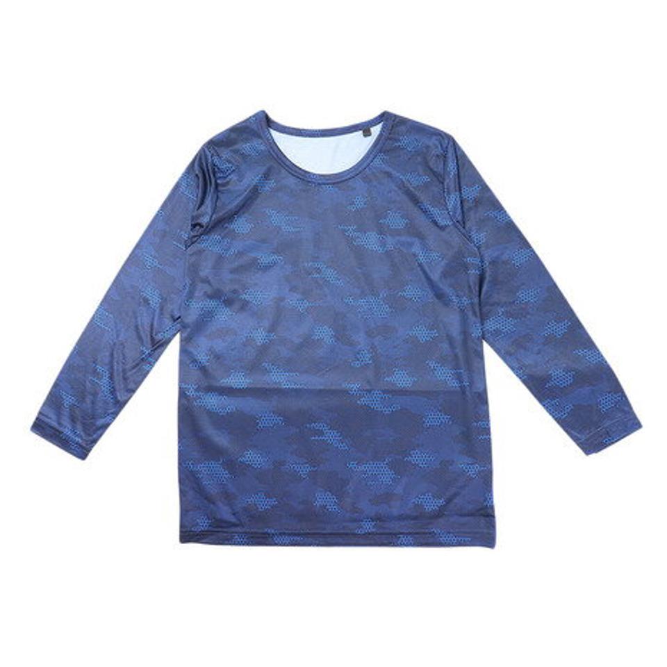 エーシーピージー(ACPG)(キッズ)ジュニア ウインドクロス 防風 長袖クルーシャツ カモ 893PA9ASC5009NVY