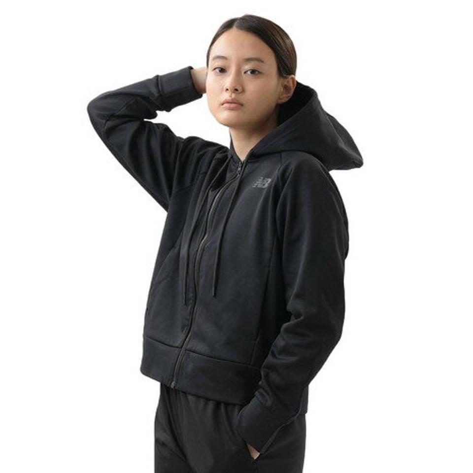 ニューバランス(new balance)(レディース)テックフリース フルジップ パーカー AWJ03145BK