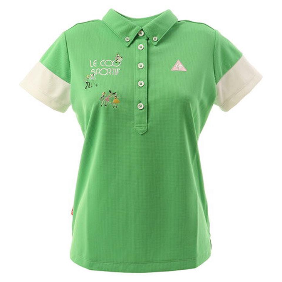 ルコック スポルティフ(Lecoq Sportif)(レディース)ゴルフウェア 木陰ワッフル半袖シャツ QGWNJA06-GR00