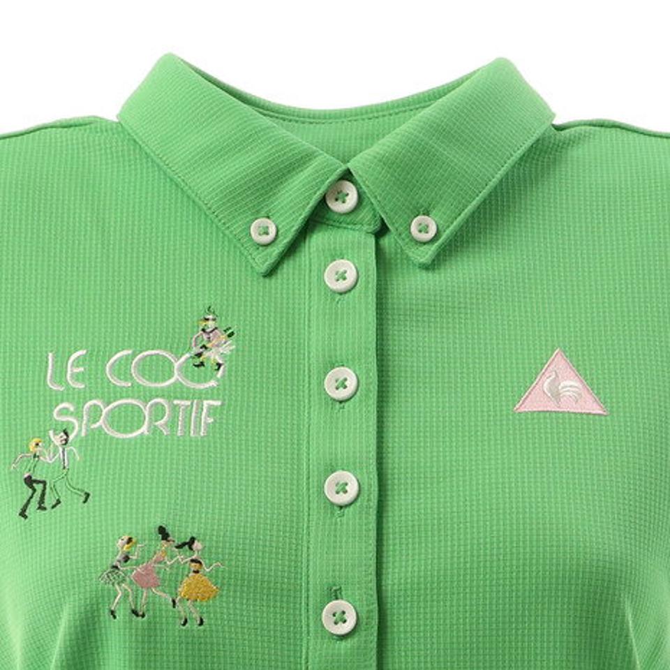 ルコック スポルティフ(Lecoq Sportif)(レディース)ゴルフウェア 木陰ワッフル半袖シャツ QGWNJA06-GR00