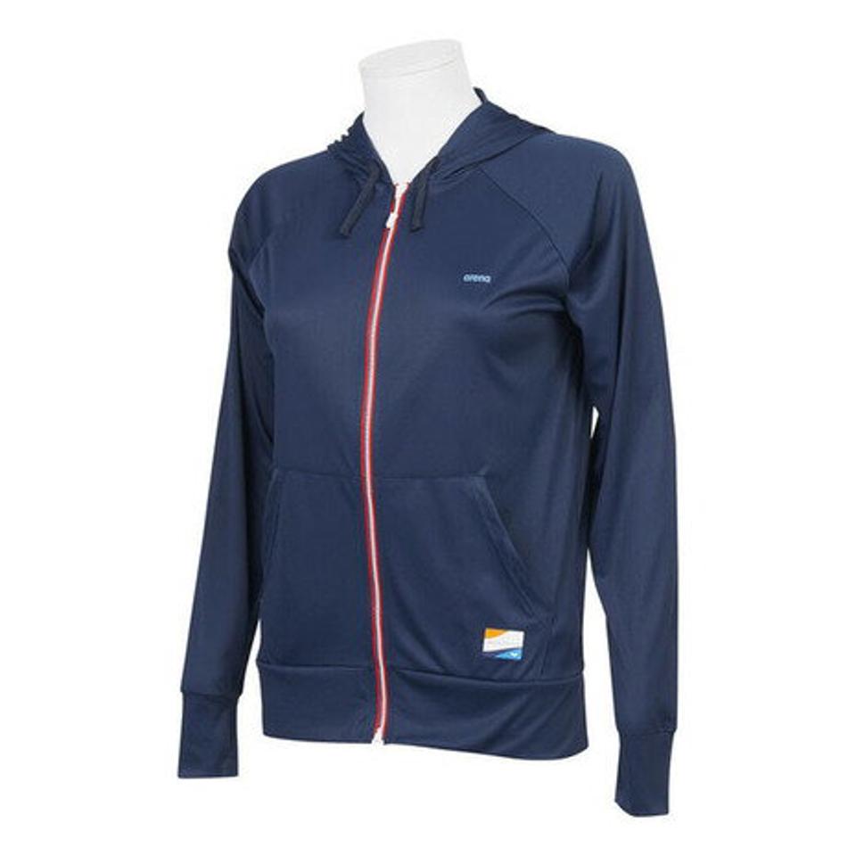 【10/10 24h限定エントリー&対象4店舗買い回りで最大P10倍!】アリーナ(ARENA) T-body パーカー ASN-9400W DNY ネイビー 水陸両用 UVカット 紫外線対策 吸汗 速乾 (レディース)