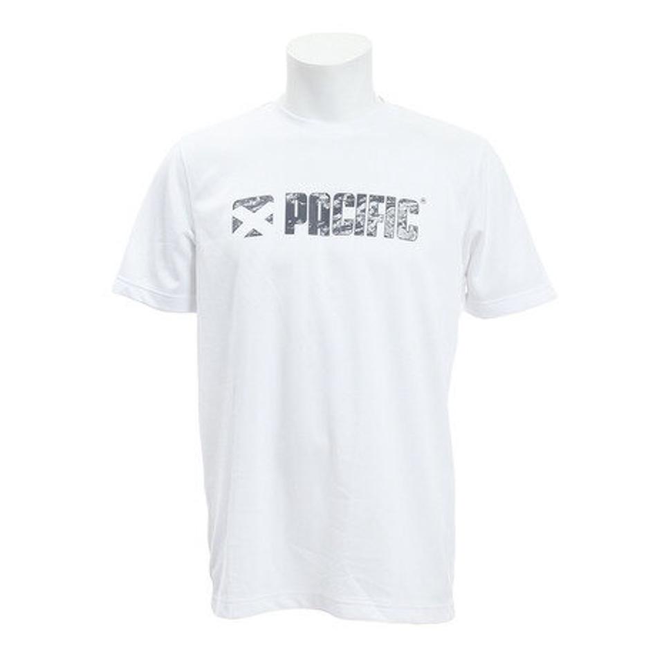パシフィック（PACIFIC） テニス Tシャツ メンズ 半袖 ドライプラス ロゴ PT19SM701 WHT （メンズ）