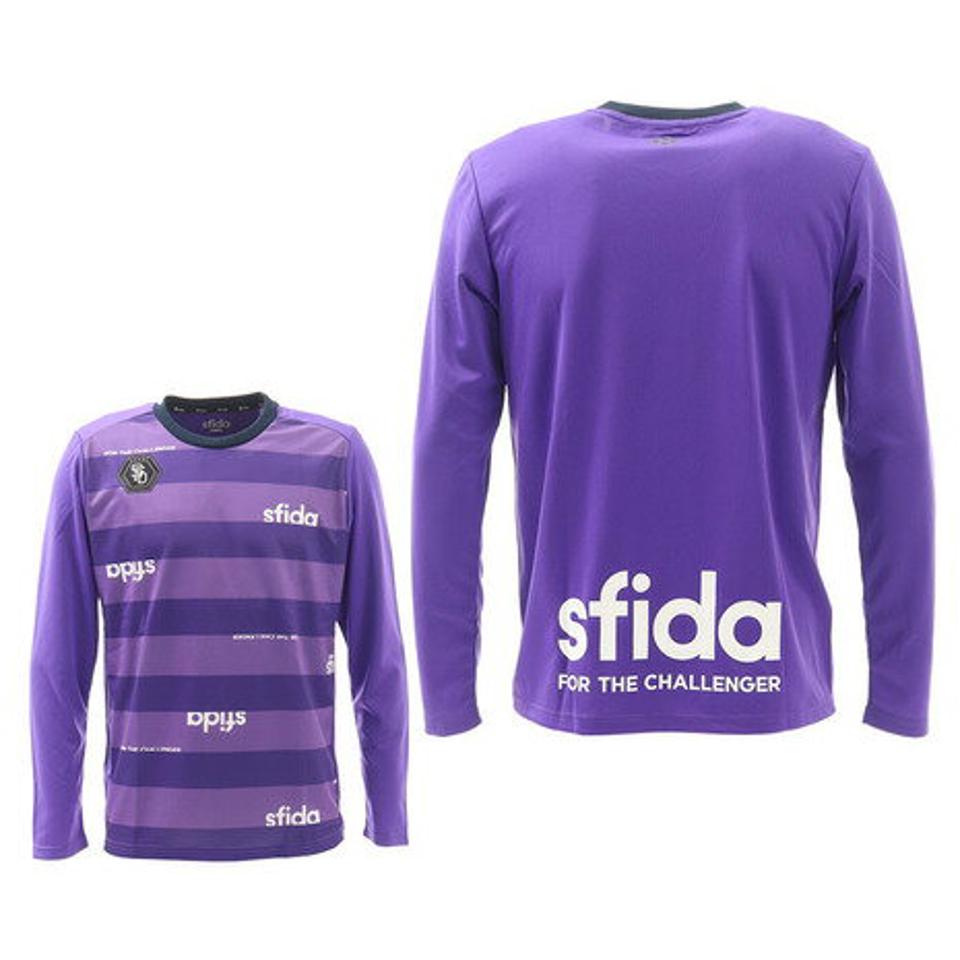 スフィーダ(SFIDA) サッカー ウェア メンズ 長袖 昇華ロゴ ボーダー プラクティスシャツ SA-20A12 PPL